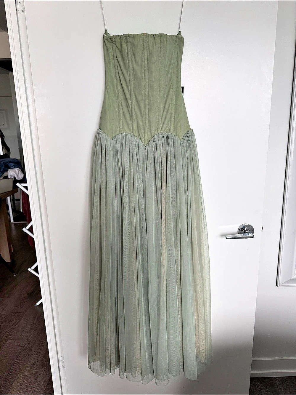 NEW WITH TAGS: White Fox Maxi Dress in Green